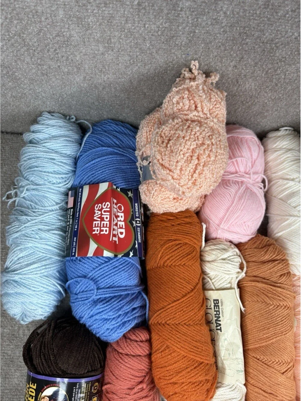 Mixed Yarn Lot 5lbs Assorted Colors Textures Knitting Crochet Destash Bundle